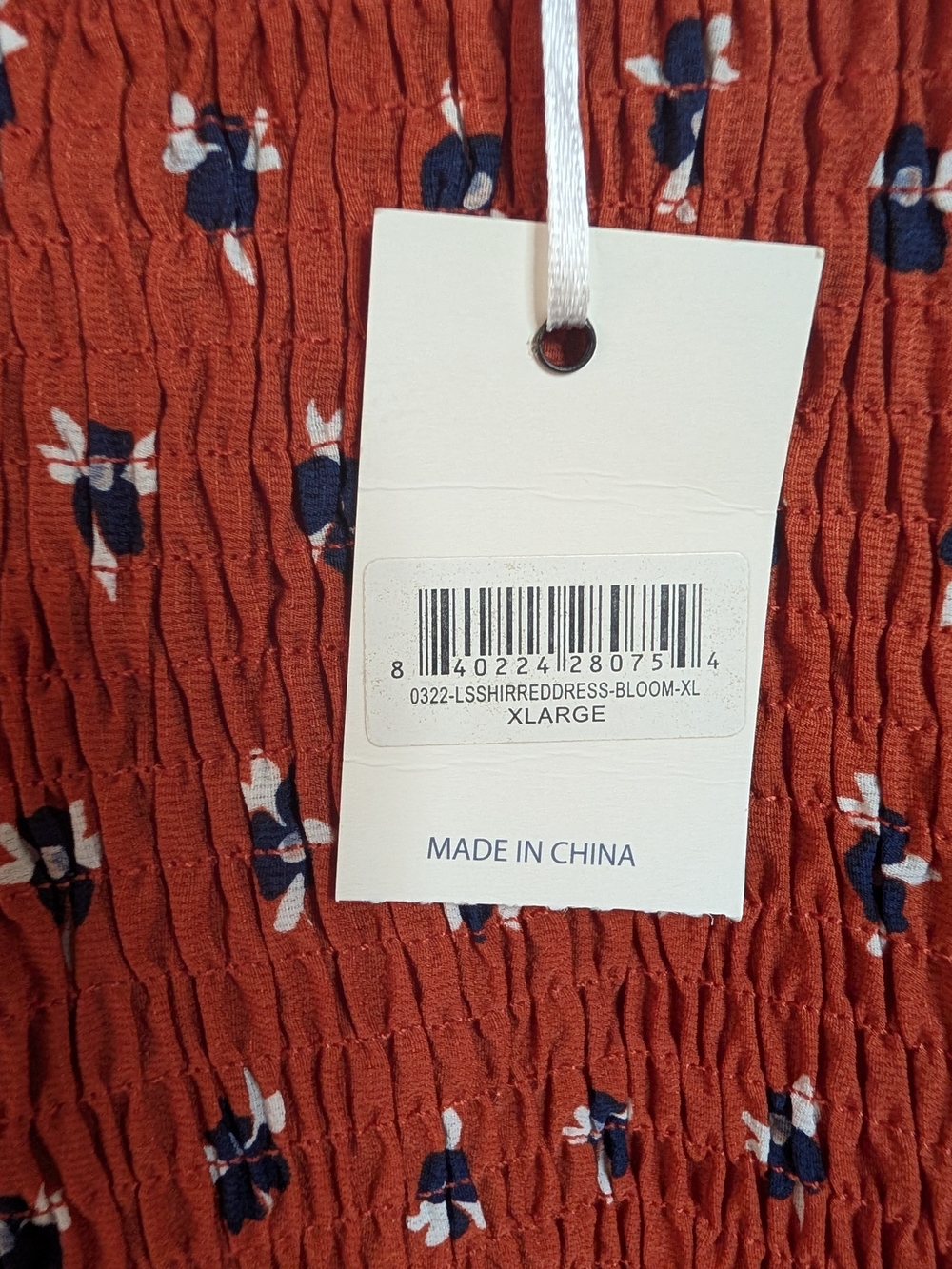 NWT Simply Southern Floral Smocked Midi Dress Terracotta XL - Picture 4 of 10